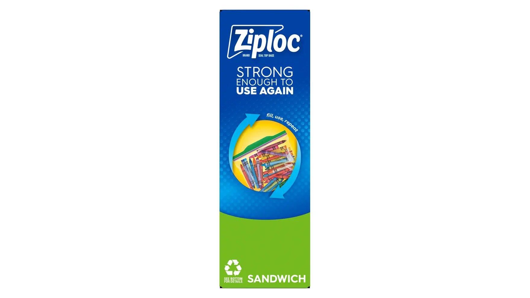 Side of a box of Ziploc® Sandwich Bags